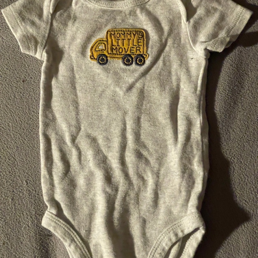 Carter's Gray Bodysuit with Yellow Truck Design